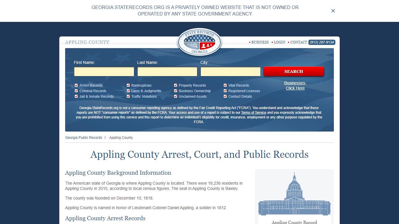 Appling County Arrest, Court, and Public Records