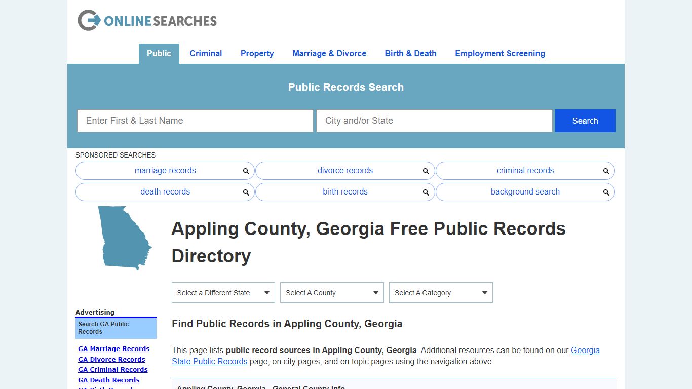 Appling County, Georgia Public Records Directory - OnlineSearches.com